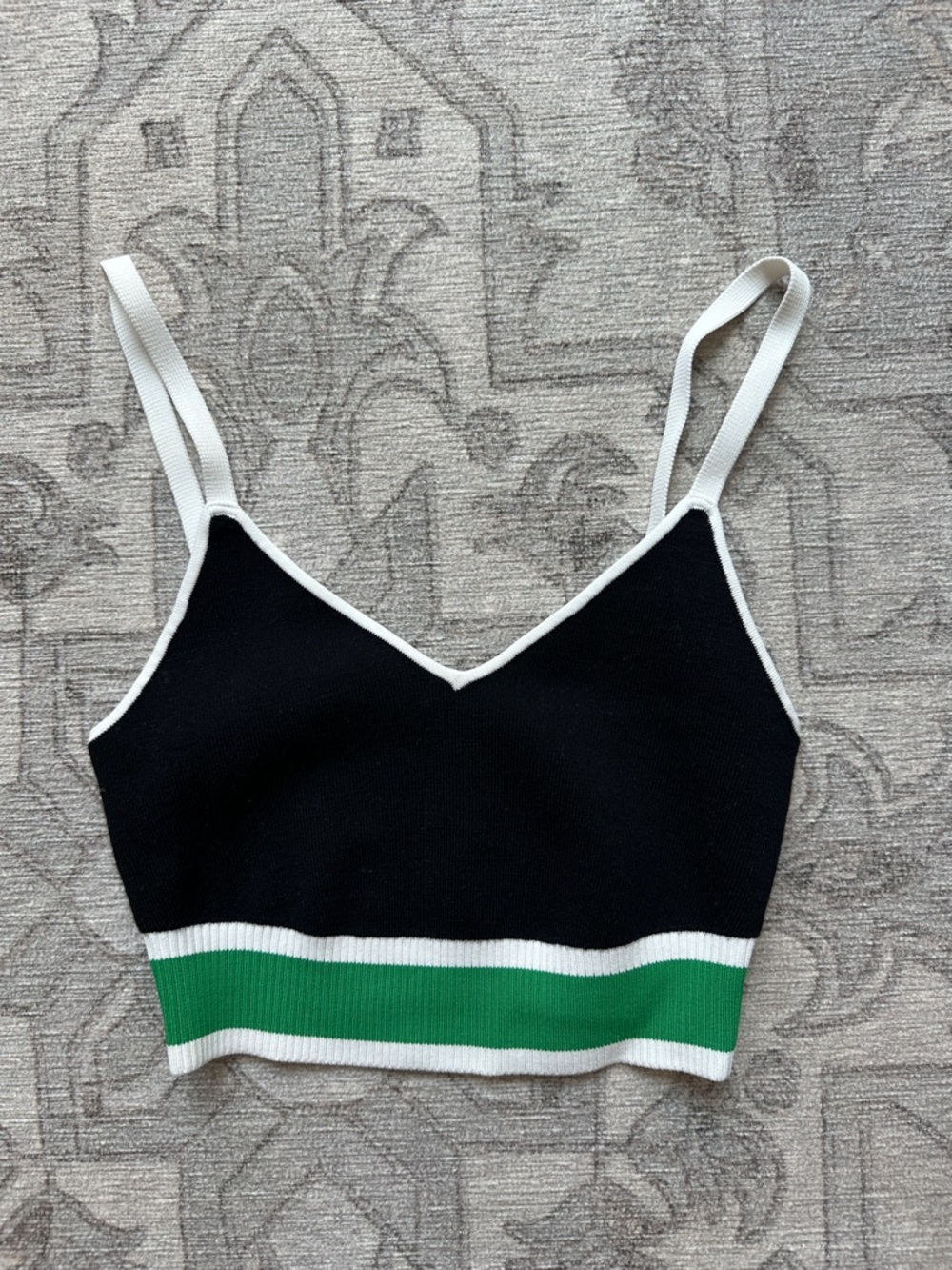 Alice + Olivia Black Cropped Knit Cami XS